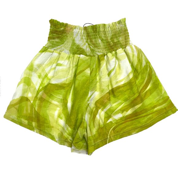 NWT BCBGeneration hight waist Abstract swirl smocked shorts XS - Picture 4 of 12